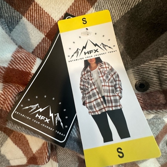 HFX plaid button down shirt jacket - Picture 8 of 9